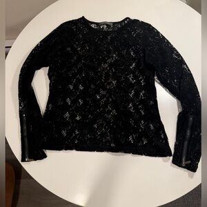 Suzy Shier Black Lace Blouse
